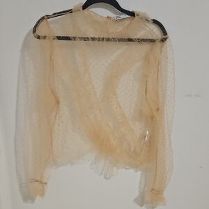 Zara Sheer Beige Blouse
